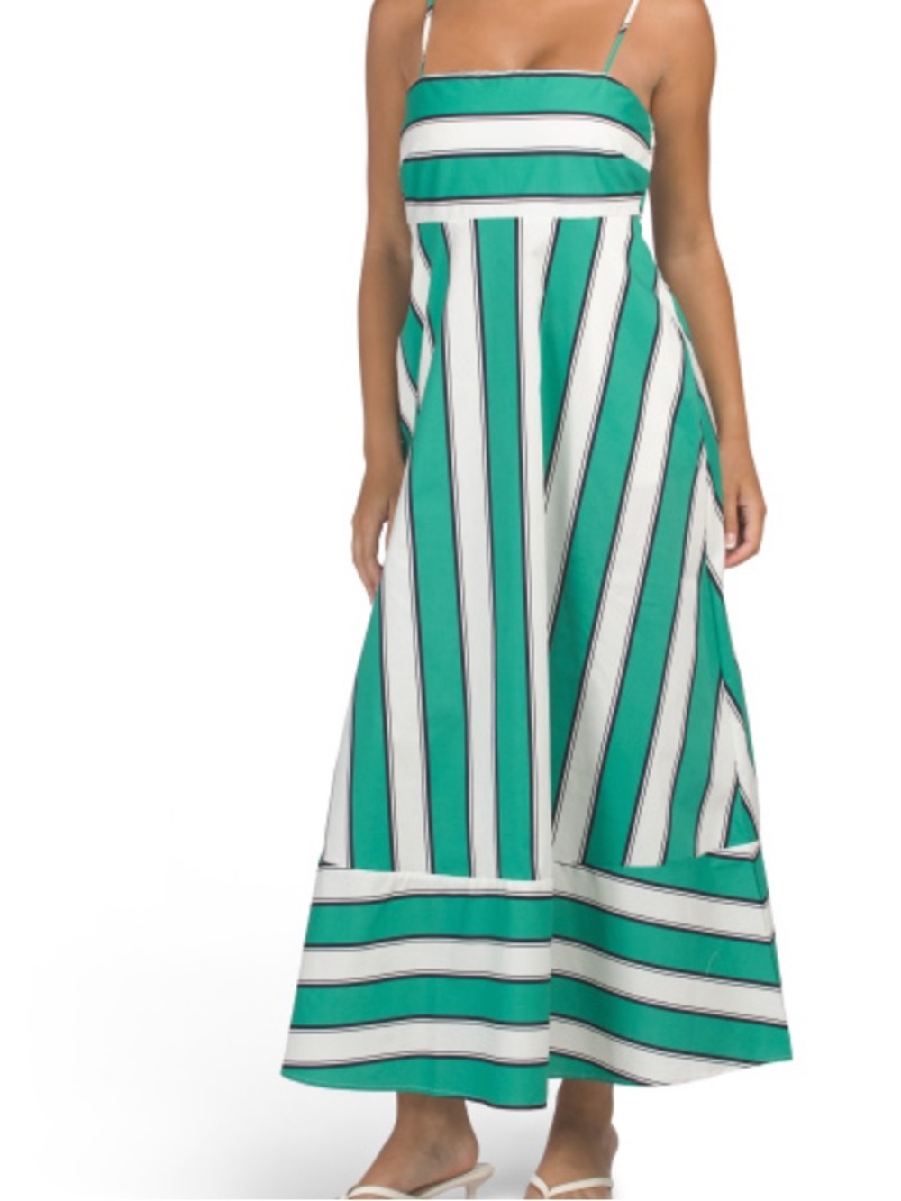 Rachel Zoe Striped Green and White Maxi Dress